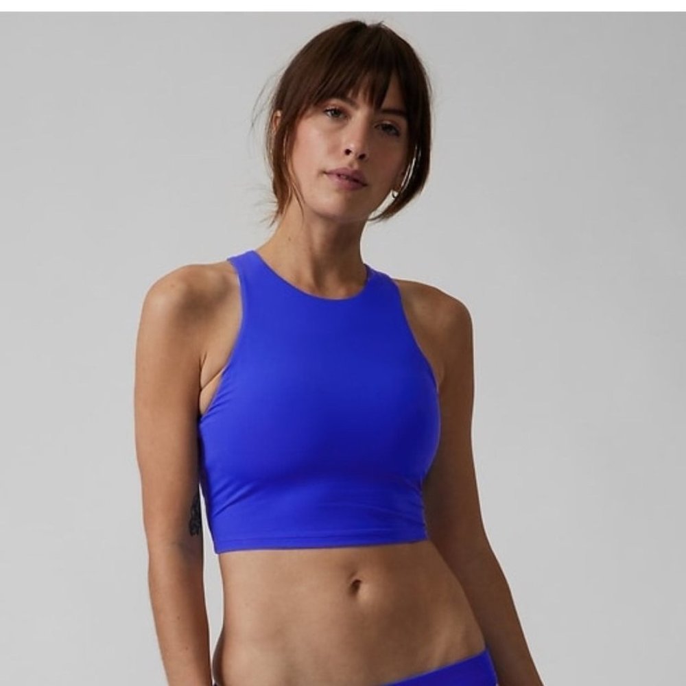 Athleta Conscious Crop Bikini Top A-C // Cerulean